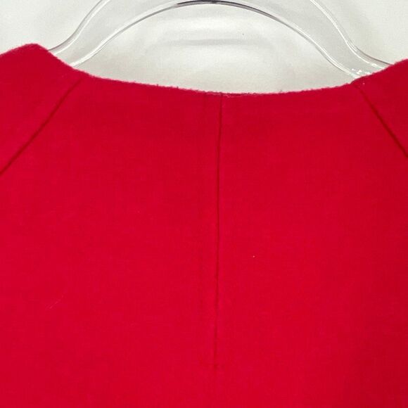 OLD NAVY Women’s Wool-Blend Coat Med Red Lined Patch Pockets Minimalist Style - Picture 13 of 15